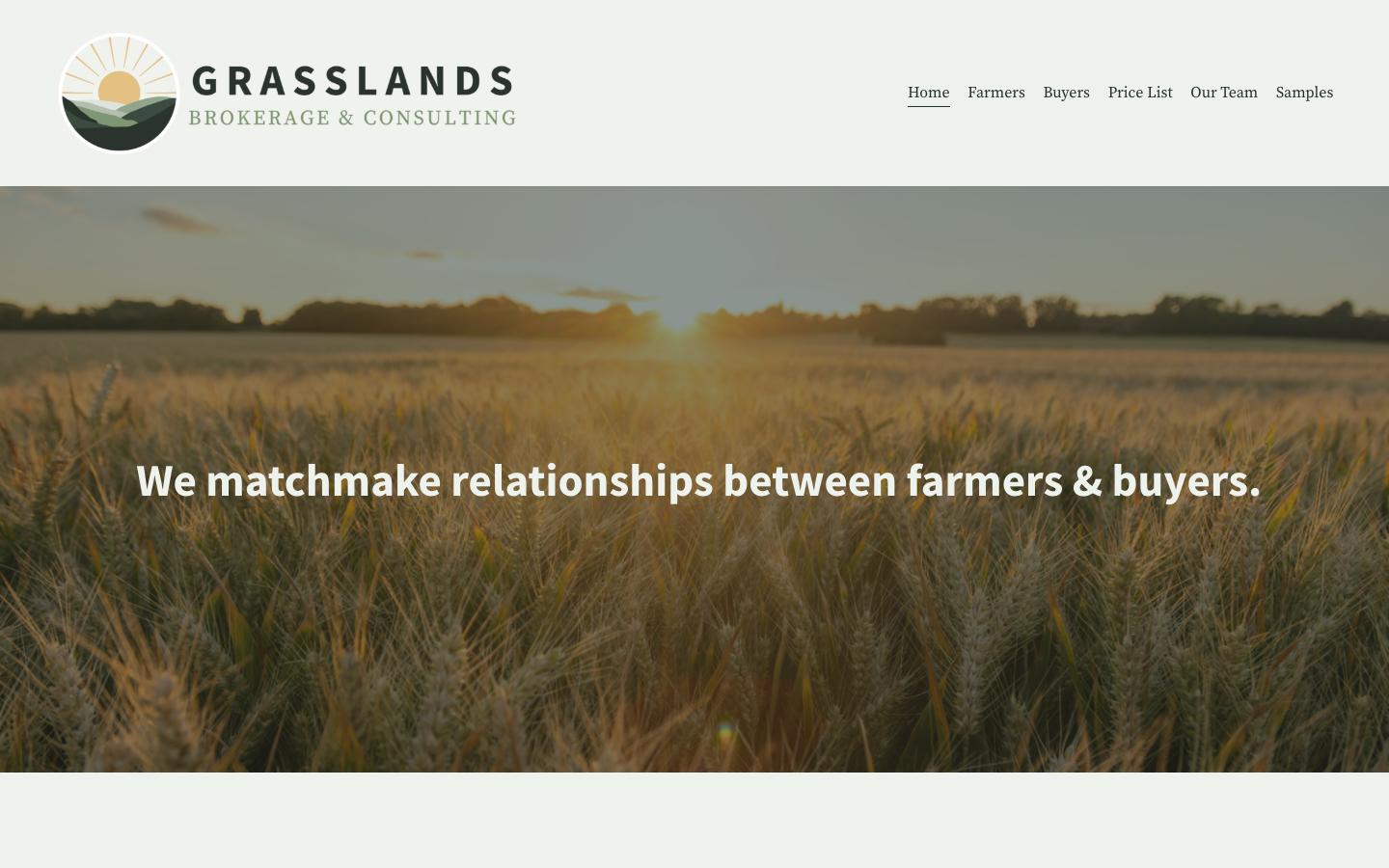 Grasslands Brokerage website before the rebuild (archived April 2023)