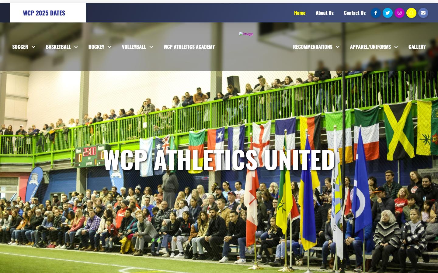 WCP Athletics United website before the rebuild (archived May 2025)