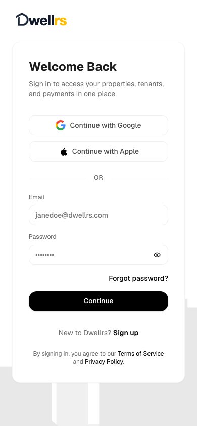 Dwellrs App on a phone