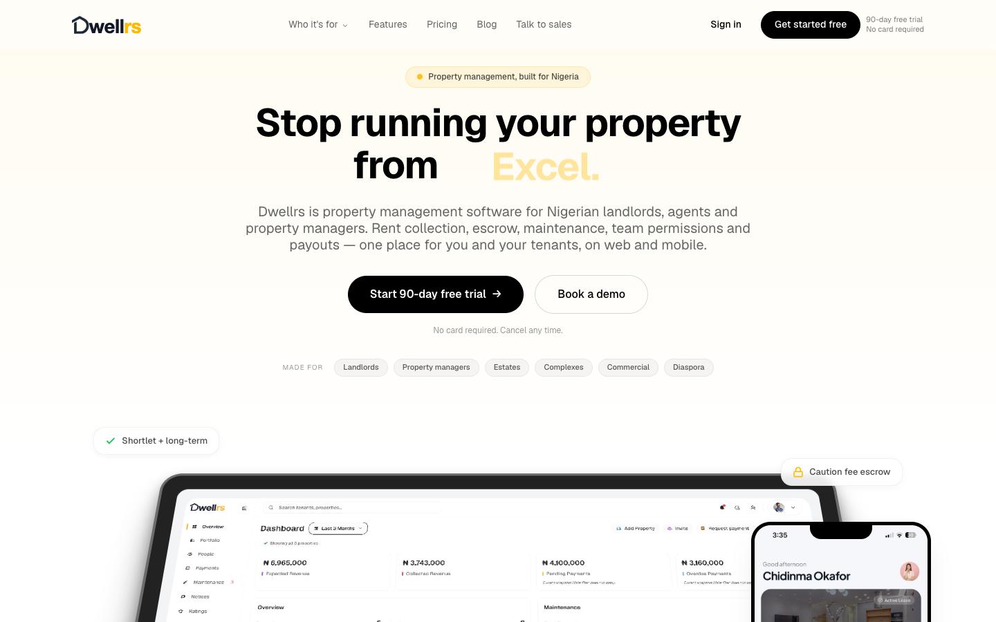 Dwellrs website