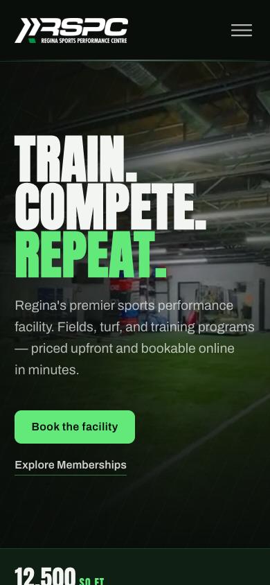 Regina Sports Performance Centre on a phone